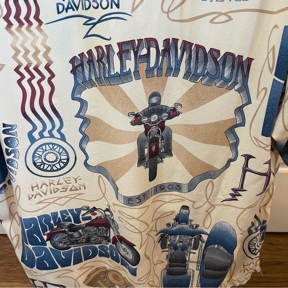 Harley Davidson Vintage Tori Richards Hawaiian Shirt Size XL - Picture 5 of 8